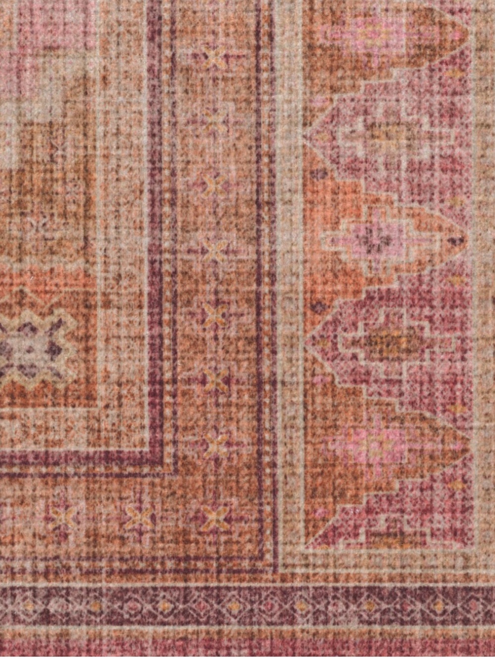 Ruggable Rayne Pink & Orange runner rug only